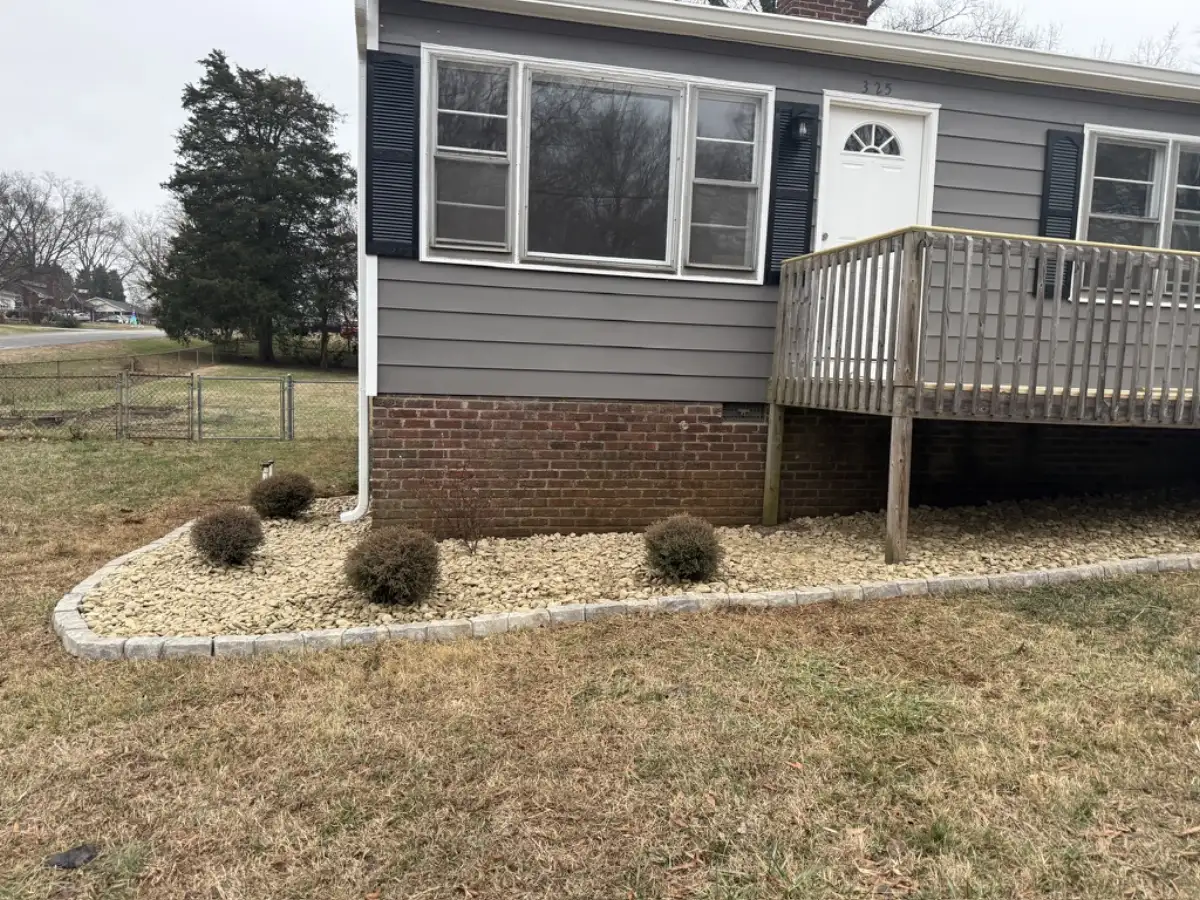 Decorative rock installation by Webber Landscaping in the Piedmont Triad