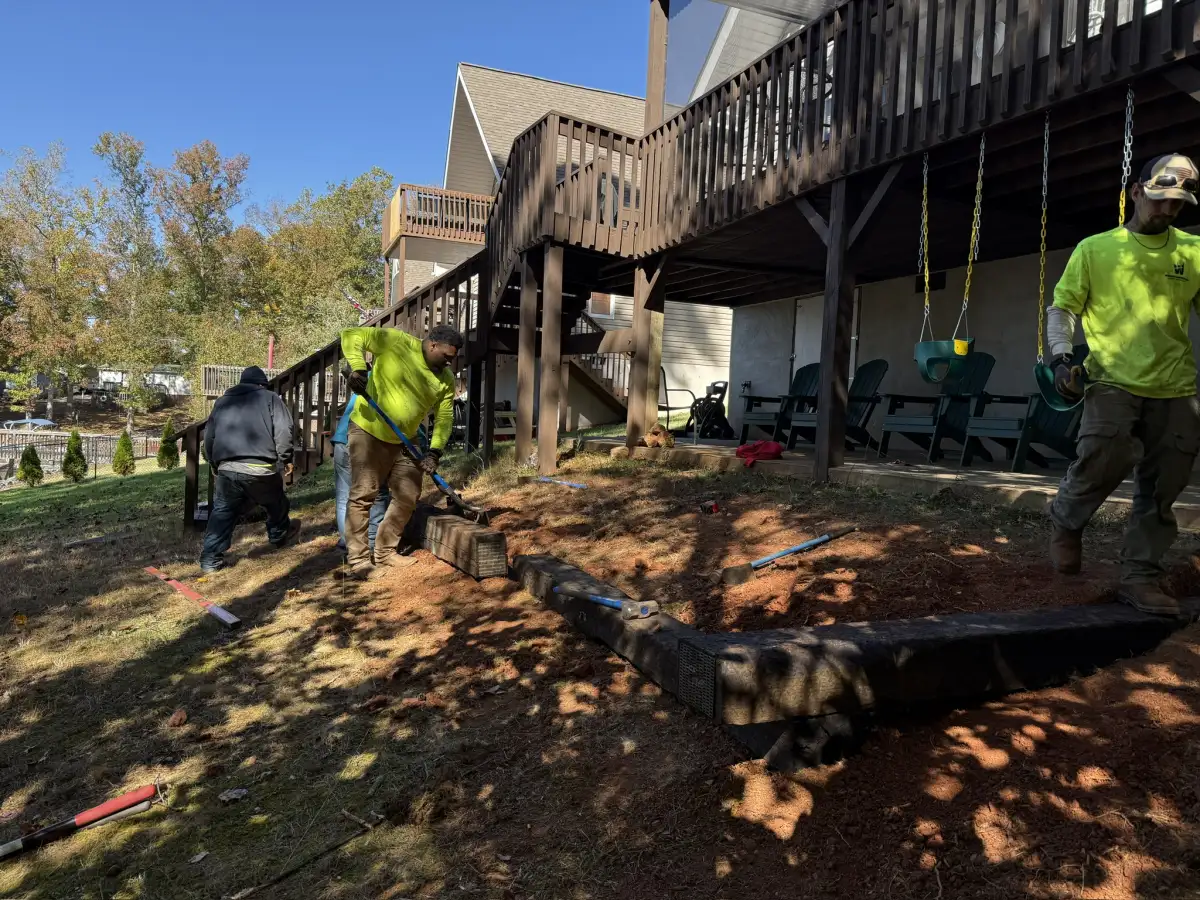 Webber Landscaping crew at work on a landscaping project